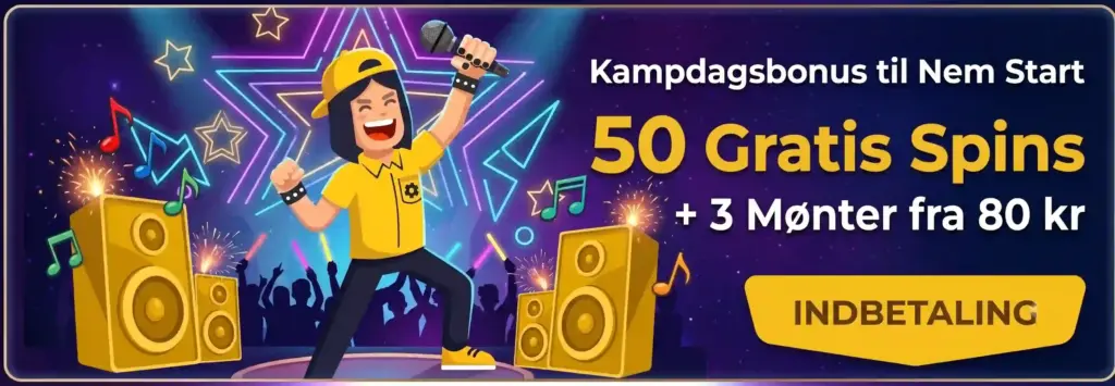 Få halvtreds gratis spins ved start